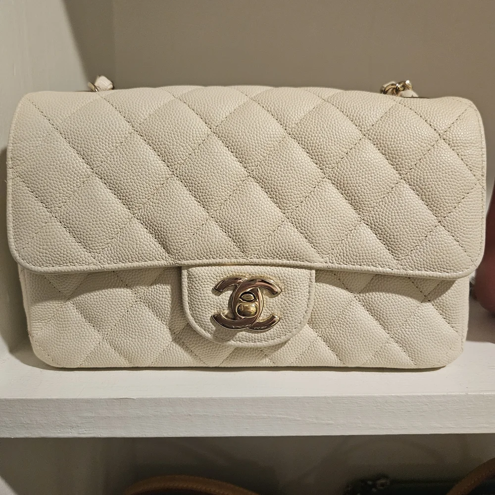 Chanel Cream Caviar Mini Bag